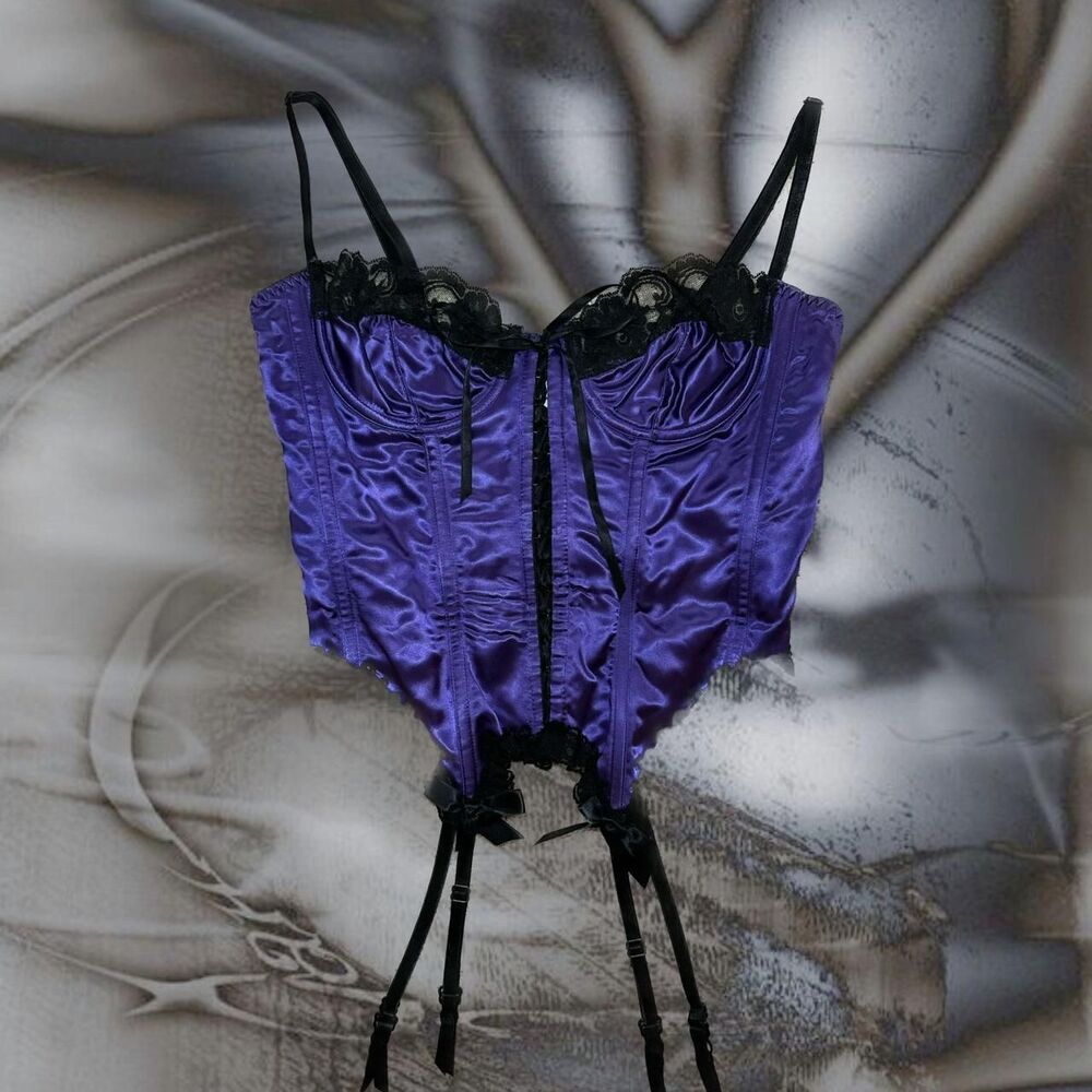 Frederick-s-of-hollywood Women's Purple and Black Corset